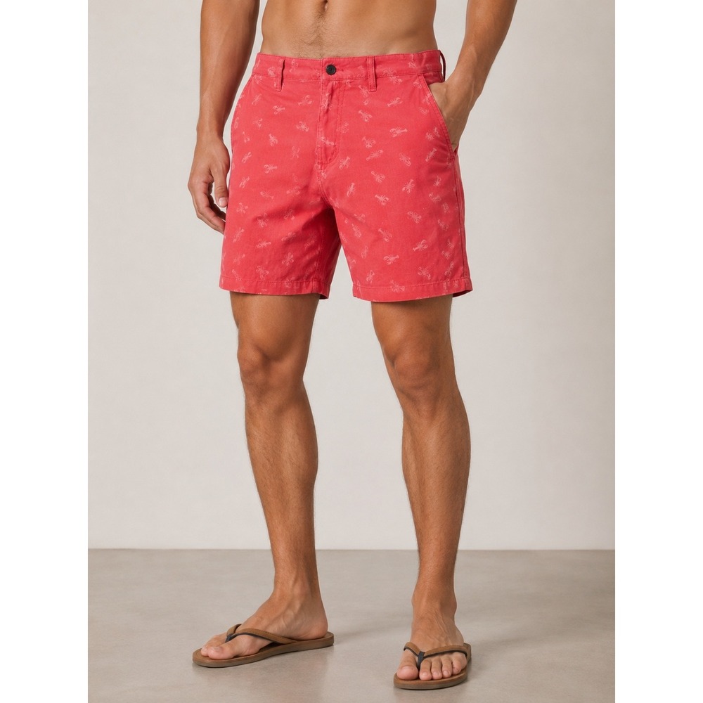 Trunks Mens Multi-Functional Shorts Red‎ Lobster Print Stretch Size 32